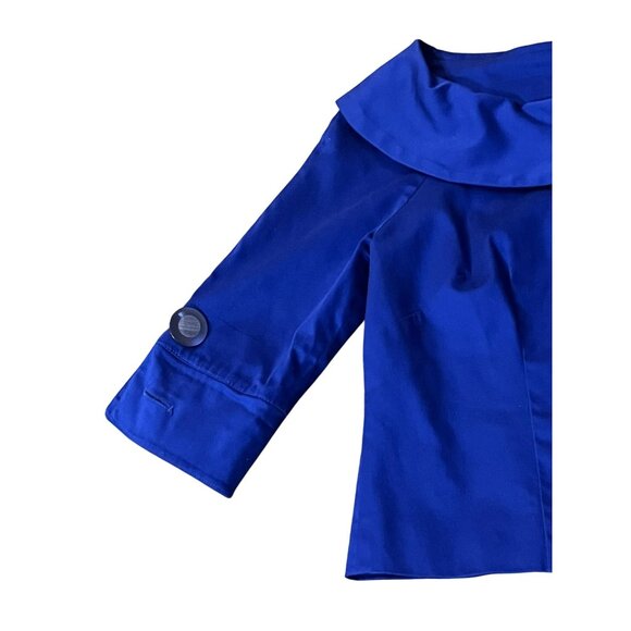 Tweeds Jacket Womens S Blue Button Front 3/4 Sleeve Lined Cotton Blend Used - Picture 12 of 14